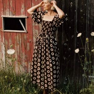 Christy Dawn Katrina Black and White Floral Maxi Dress